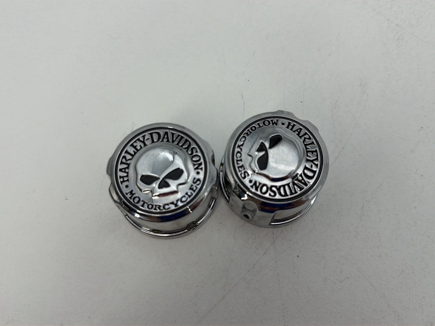1986 - 1998 Harley-Davidson Softail Heritage Classic Front Wheel Axle Nut Covers Caps 43163-08A