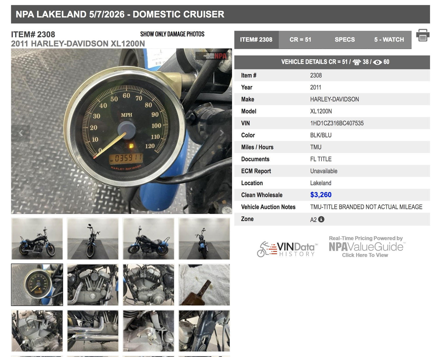 2011 Harley-Davidson Sportster 1200 Nightster