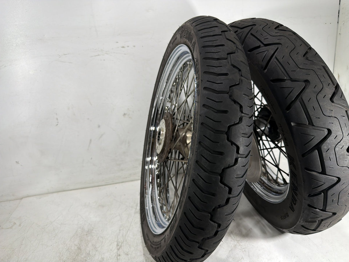 1991 Harley Sportster 883 Deluxe XLH883 Front Rear Wheel Rim Tire Spoked 16" 19"