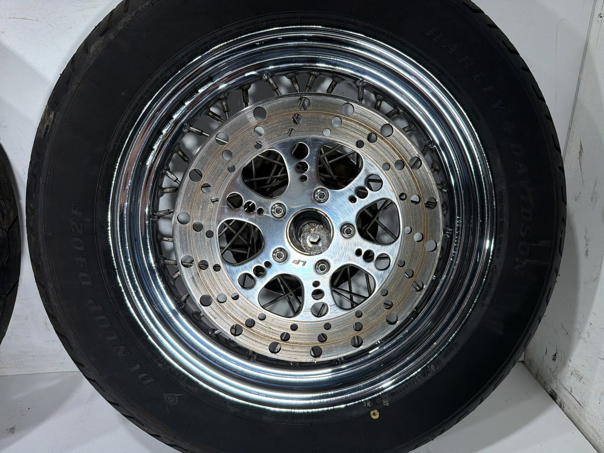 97 Harley Heritage Softail Classic Front Rear Wheel Rim Tire Spoked MT90B16 16"