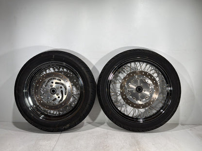 2007 Harley Dyna Street Bob FXDBI OEM Front Rear Wheel Rim Tire Spoked