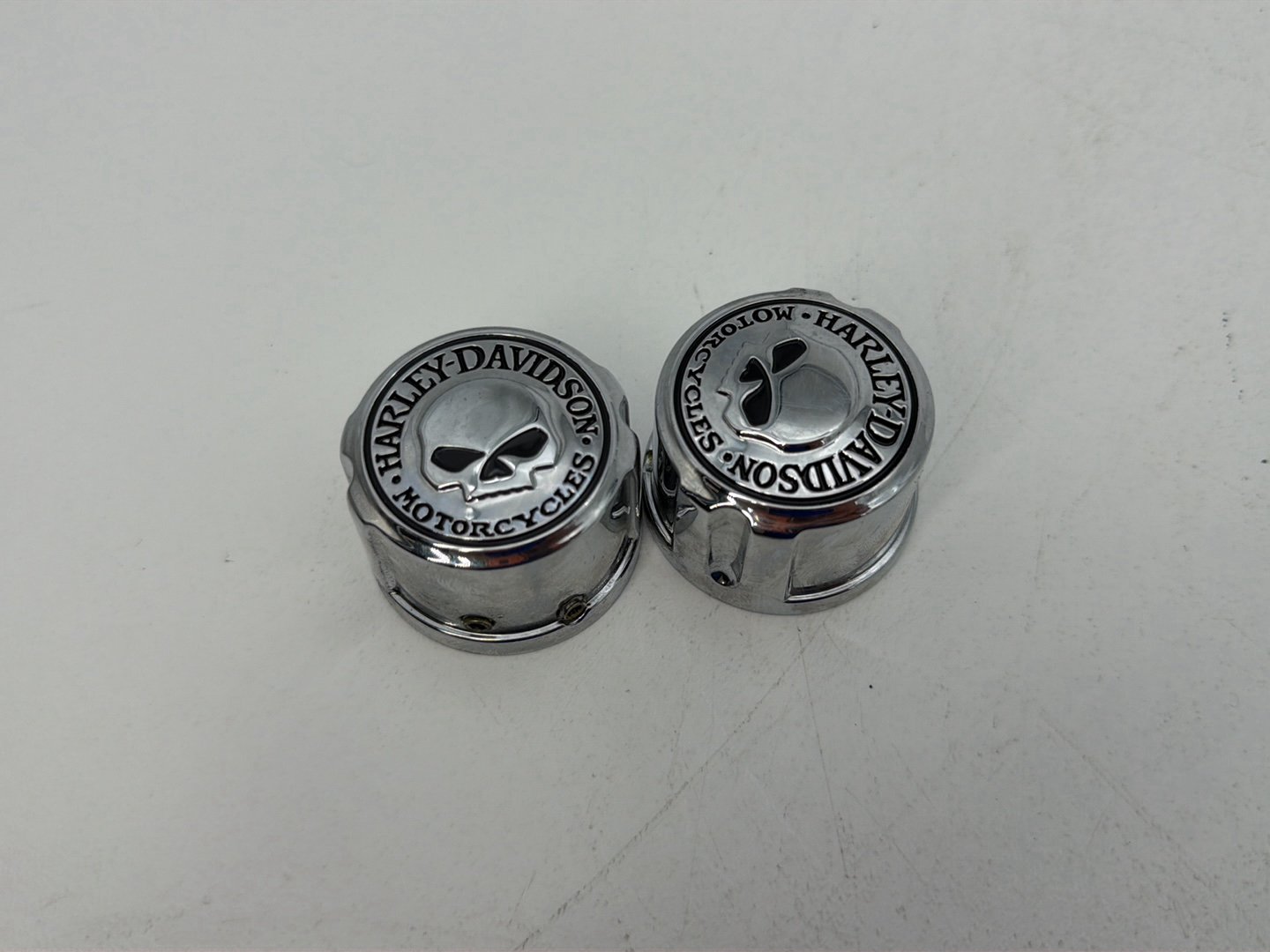 1986 - 1998 Harley-Davidson Softail Heritage Classic Front Wheel Axle Nut Covers Caps 43163-08A