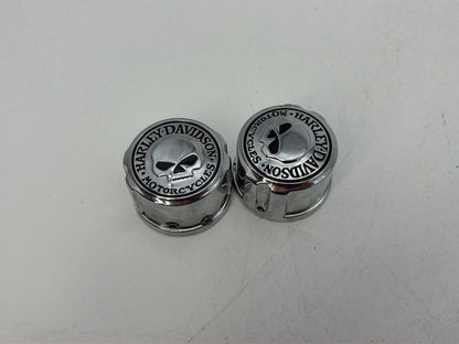 1986 - 1998 Harley-Davidson Softail Heritage Classic Front Wheel Axle Nut Covers Caps 43163-08A