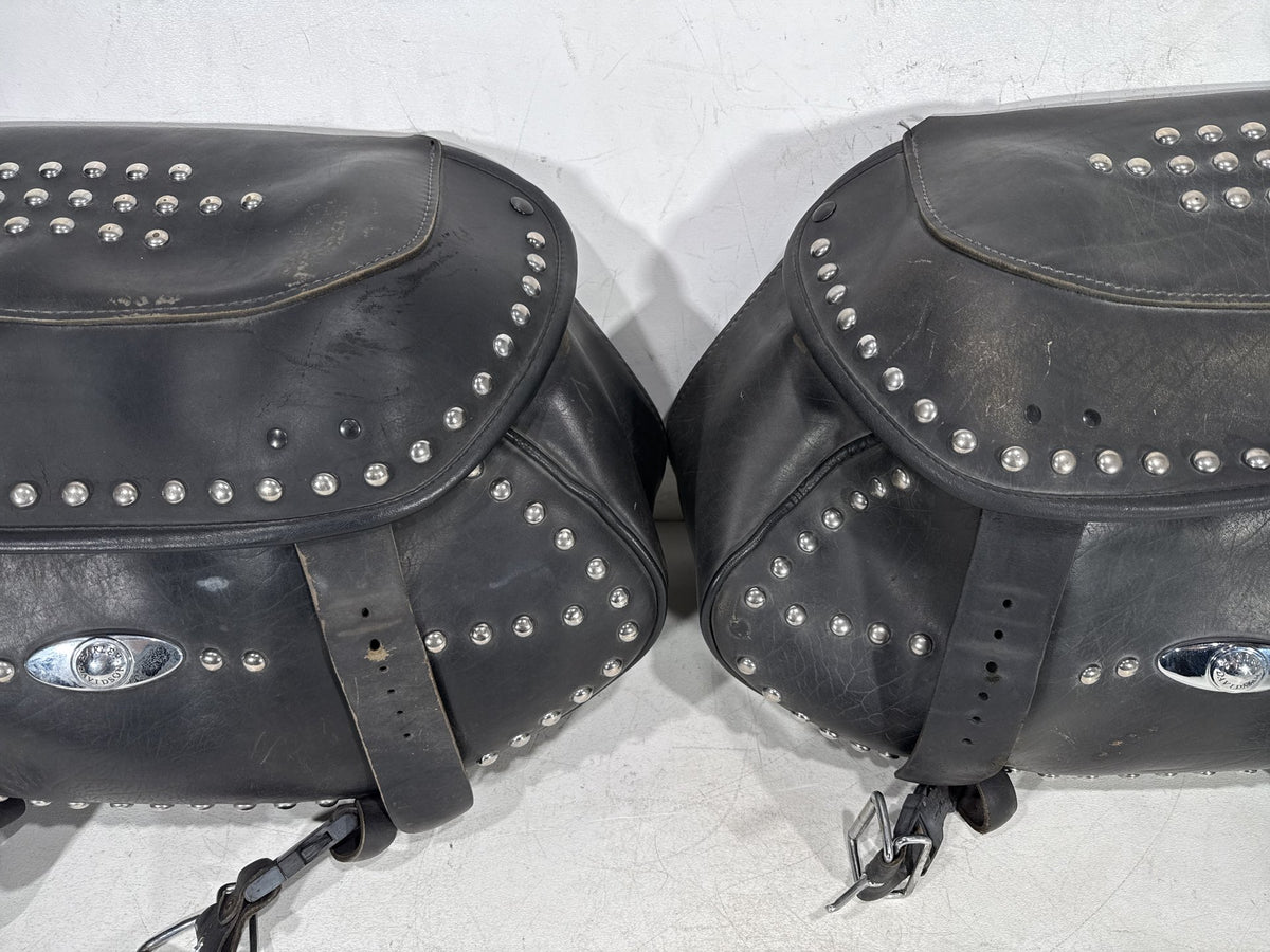 2001 Harley Heritage Softail Classic Rear Left Right Saddlebags Luggage Leather