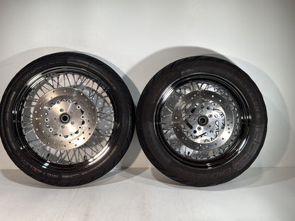 2007 - 2017 Harley-Davidson Dyna Super Glide Custom Front Rear Wheel Rim Tire Spoked 43105-06 , 40979-06