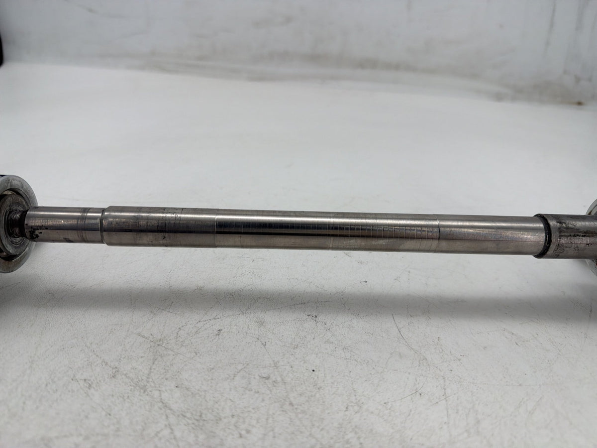 2001 Harley Softail Standard OEM Front Wheel Axle Bolt Shaft w/ Spearhead Caps