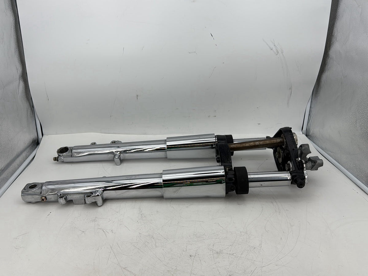 02 Harley Touring Screamin Road King Front Triple Tree Set LH RH Fork Leg Slider