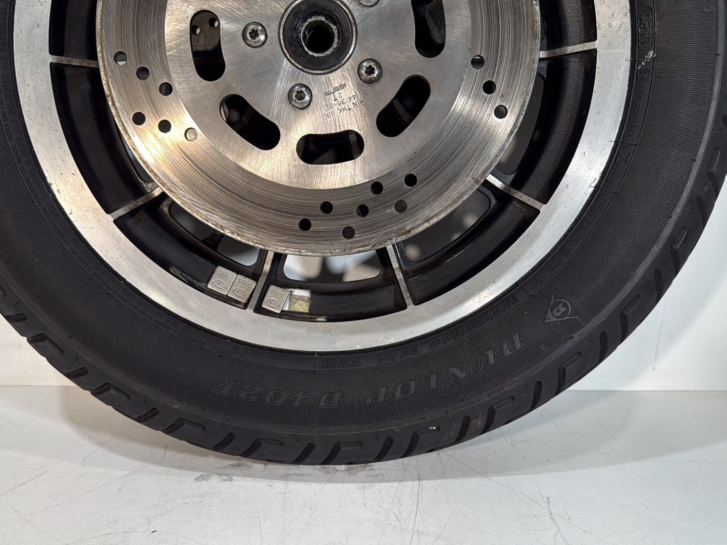 1984 - 1998 Harley-Davidson Touring Electra Glide Classic Front Wheel Rim Tire MT90B16 72H, Dunlop, 16"