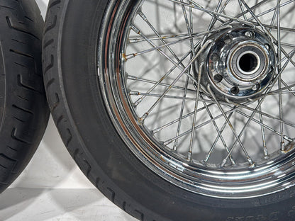 2013 Harley Heritage Softail Classic FLSTC OEM Front Rear Wheel Rim Tire Spoked