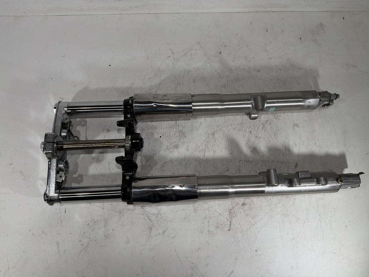 2001 Harley Fat Boy Softail OEM Front Triple Tree Set & LH RH Fork Legs Sliders