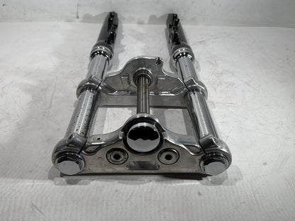08 Harley Dyna Fat Bob FXDF OEM Front Triple Tree Set & LH RH Fork Legs Sliders