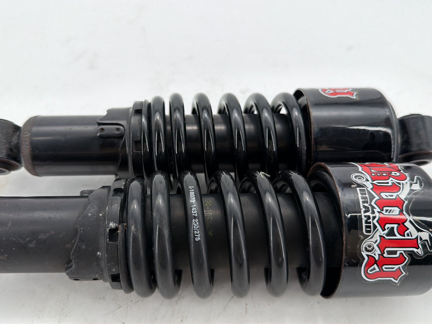 2008 Harley Dyna Fat Bob FXDF Rear Left Right Shock Absorbers BURLY 12"