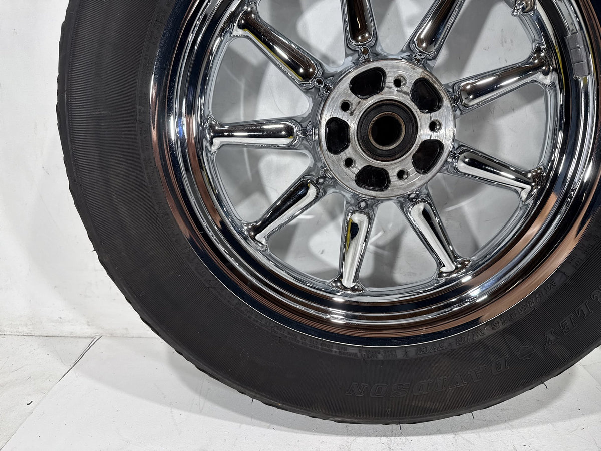 2007 Harley Electra Glide Touring CVO OEM Front & Rear Wheel Rim Tire 16" CHROME