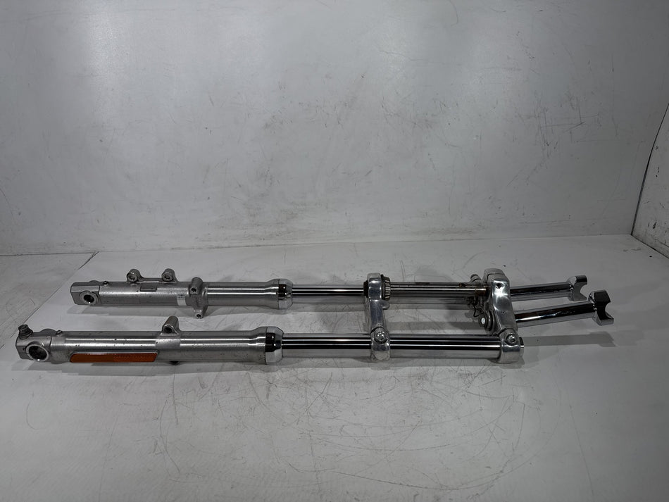 2005 Harley Dyna Super Glide OEM Front Triple Tree Set & LH RH Fork Legs Sliders