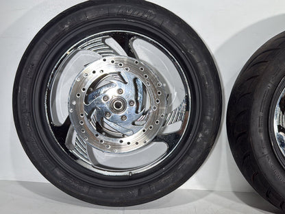 1999 - 2006 Harley-Davidson Dyna Low Rider Front & Rear Wheel Rim Tire MT90B16, 90/90H19 52H, 16" 19"