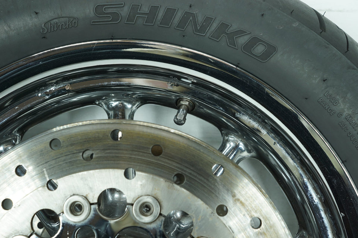 07 Harley Touring CVO Electra Screamin Eagle OEM Front Wheel Rim Tire 130/90B16