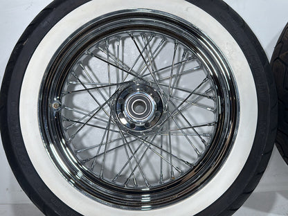 2008 Harley Softail Deluxe FLSTN OEM Front Rear Wheel Rim Tire Spoked