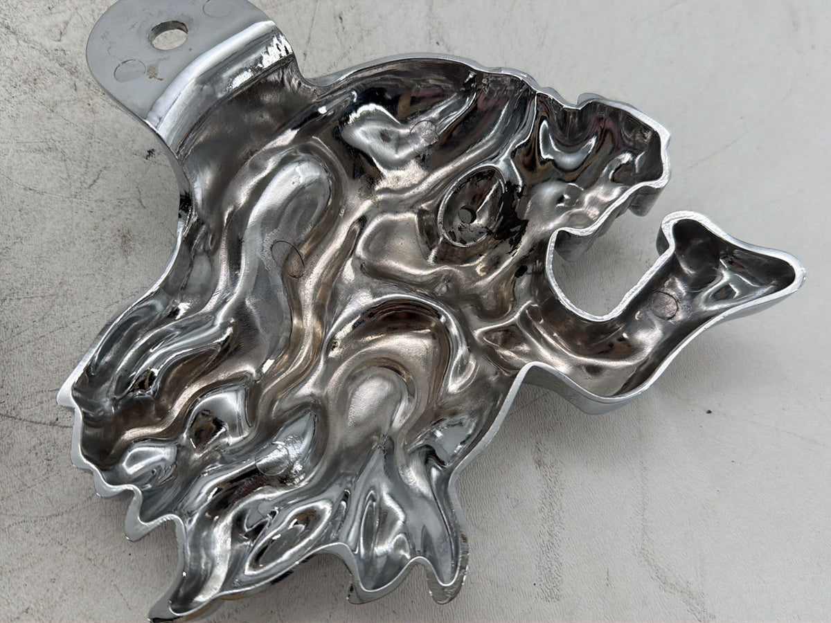 2005 Harley Road King Touring Police Horn Signal Klaxon w/ Chrome Cover SKULL