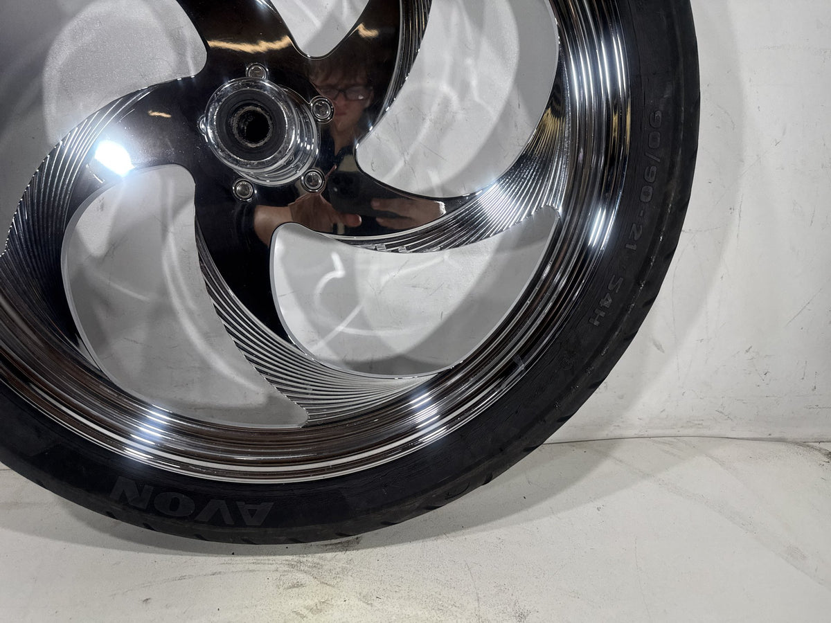 94 Harley Softail FXSTC Front Wheel Rim Tire Aftermarket Custom 90/90-21 54H 21"
