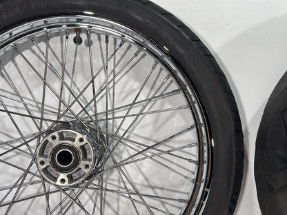2006 Harley Dyna FXDWGI Wide Glide OEM Front Rear Wheel Rim Tire Spoked