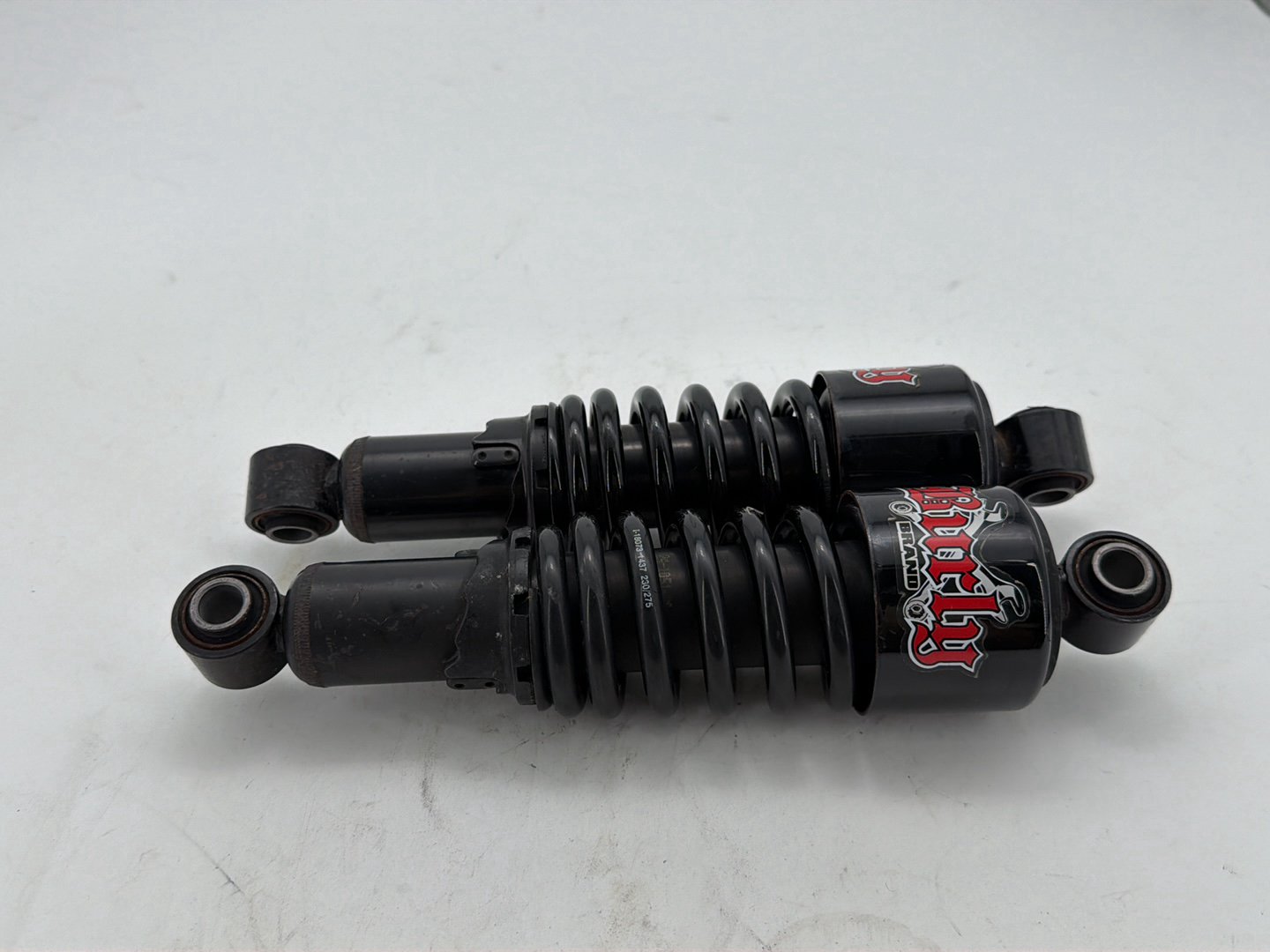 2008 Harley Dyna Fat Bob FXDF Rear Left Right Shock Absorbers BURLY 12"