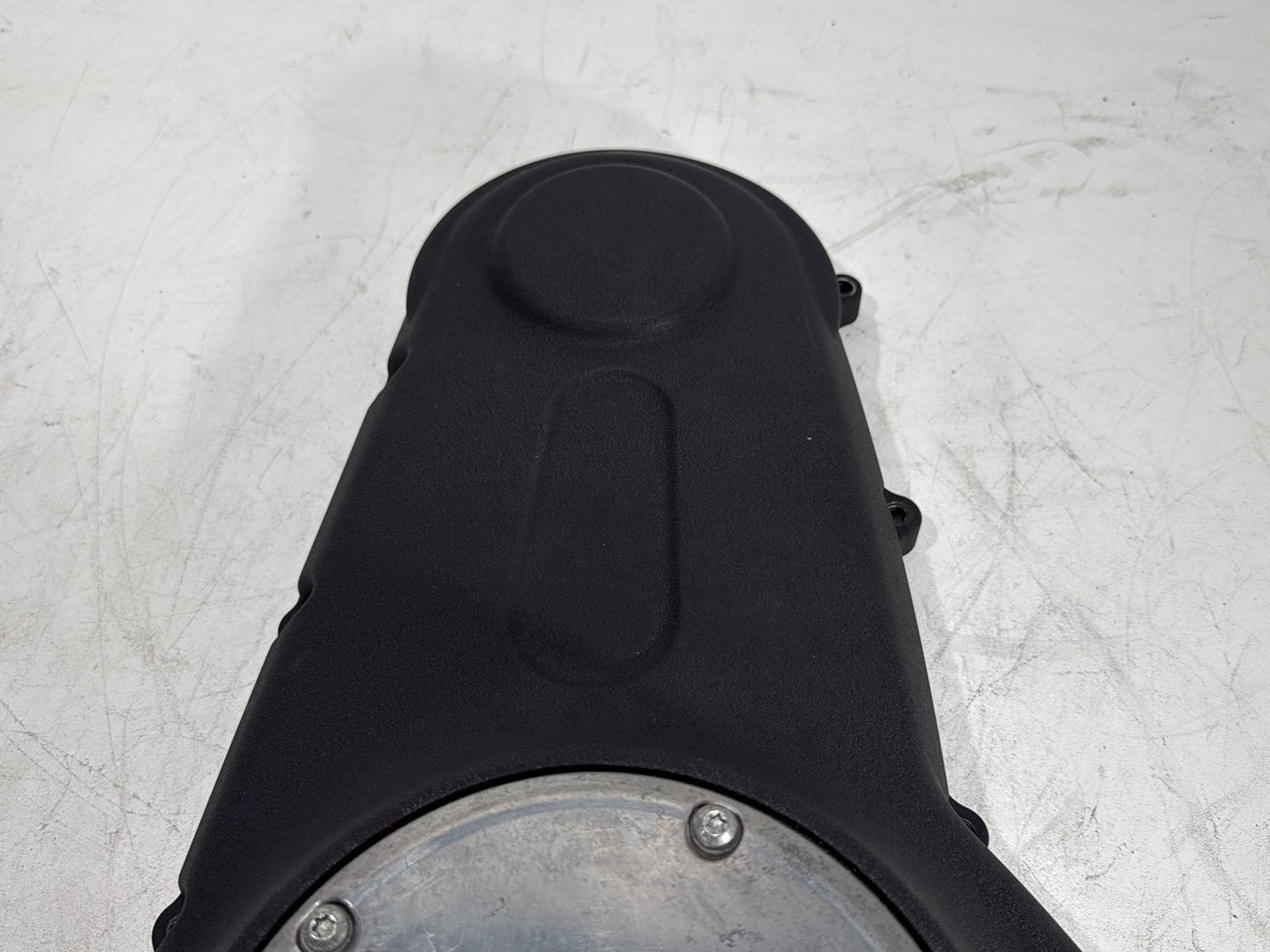 2008 Harley Dyna Fat Bob FXDF OEM Outer Primary Clutch Cover Black Wrinkle