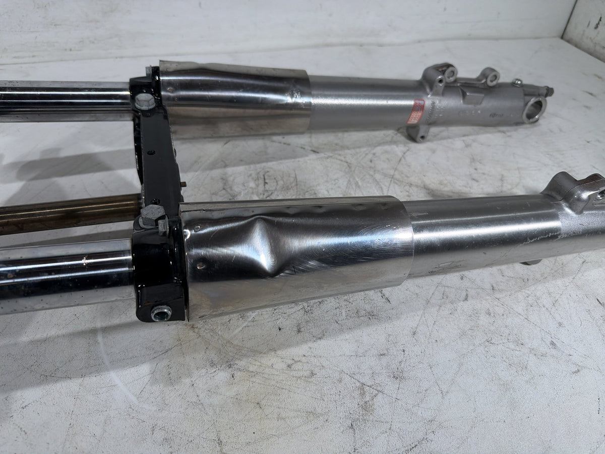 09 Harley Street Glide Touring OEM Front Triple Tree Set LH RH Fork Legs Sliders