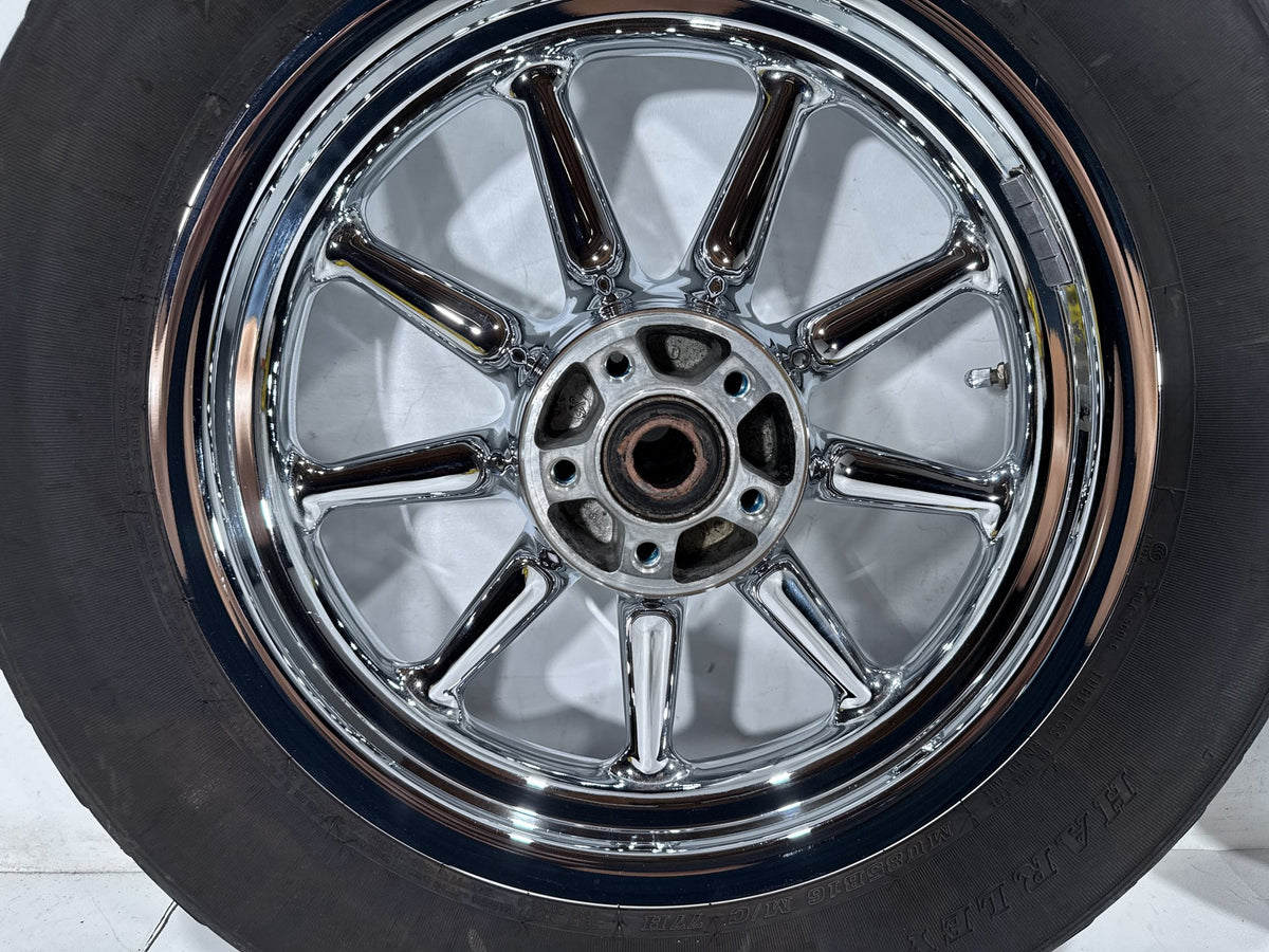 2007 Harley Electra Glide Touring CVO OEM Front & Rear Wheel Rim Tire 16" CHROME