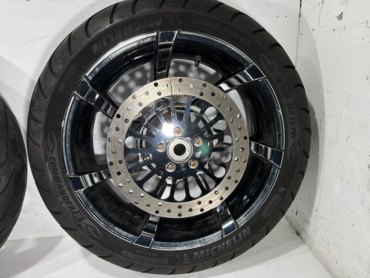 2010 Harley Street Glide Touring FLHX OEM Front & Rear Wheel Rim Tire 18" 18"