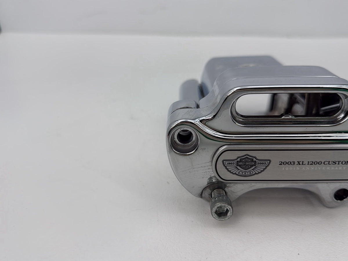 2003 Harley Sportster XL1200C Anniversary Front Handlebar Riser Top Clamp Chrome
