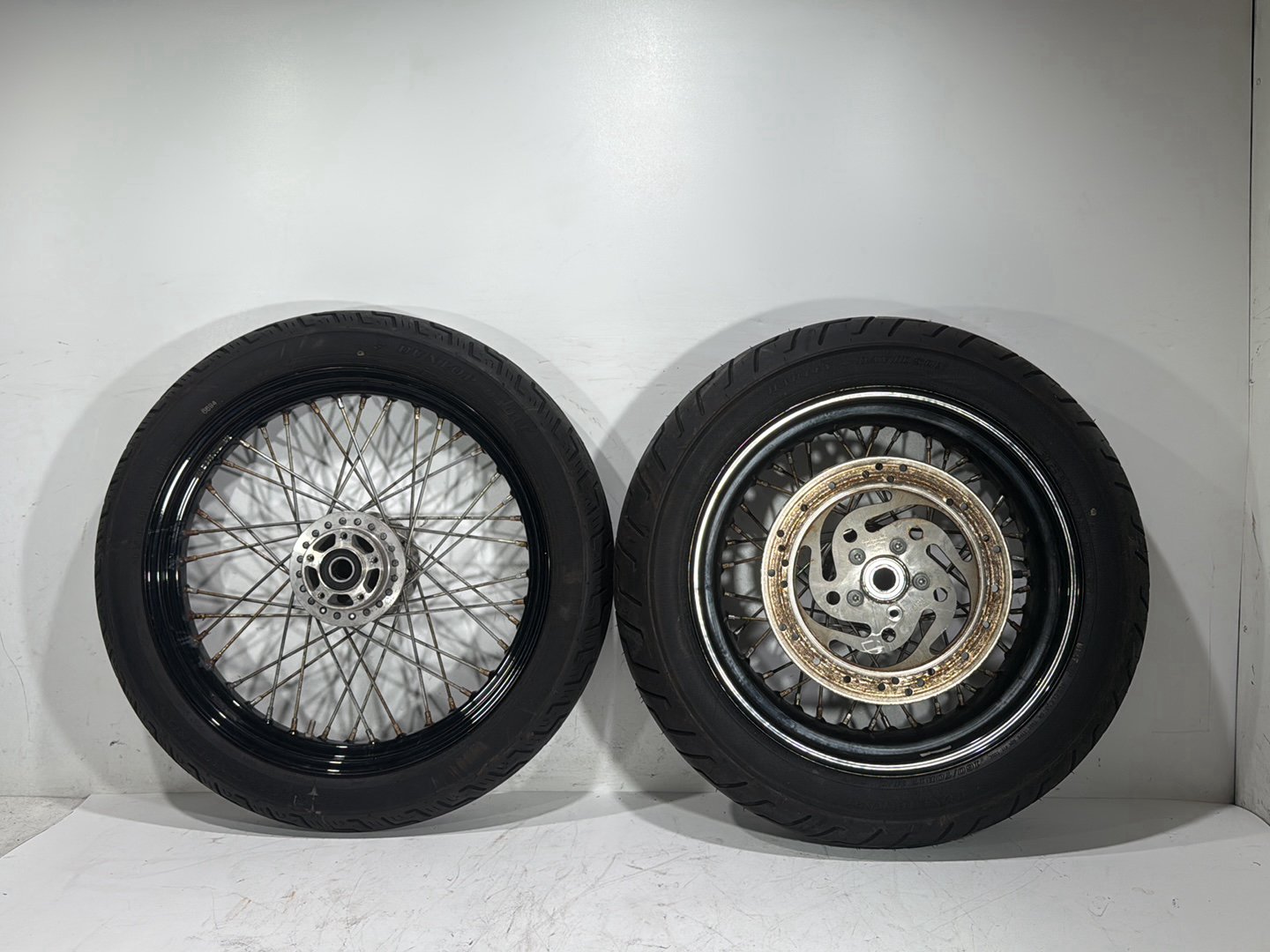 2009 Harley Dyna Street Bob FXDB OEM Front Rear Wheel Rim Tire Spoked 17" 19"