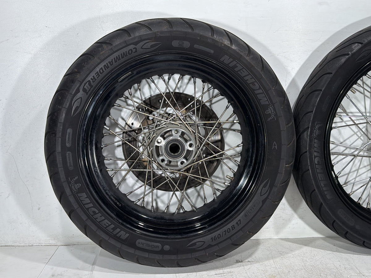 2009 Harley Dyna Street Bob FXDB OEM Front Rear Wheel Rim Tire Spoked