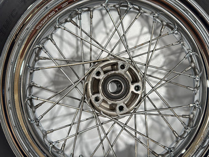 2006 Harley Dyna FXDWGI Wide Glide OEM Front Rear Wheel Rim Tire Spoked