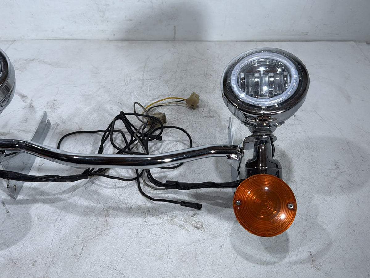 1992 Harley Electra Glide Touring OEM Front Turn Signal Indicators Aux Light Bar