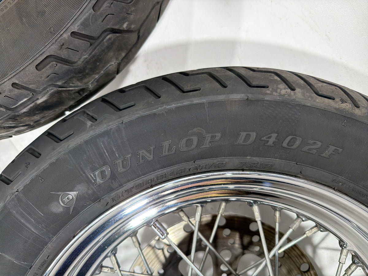 97 Harley Heritage Softail Classic Front Rear Wheel Rim Tire Spoked MT90B16 16"