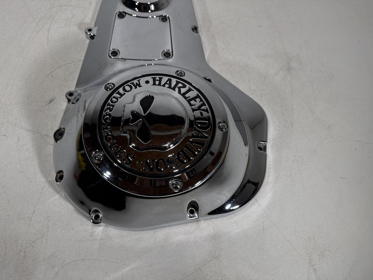 2001 Harley Electra Glide Touring Classic OEM Outer Primary Clutch Cover SKULL