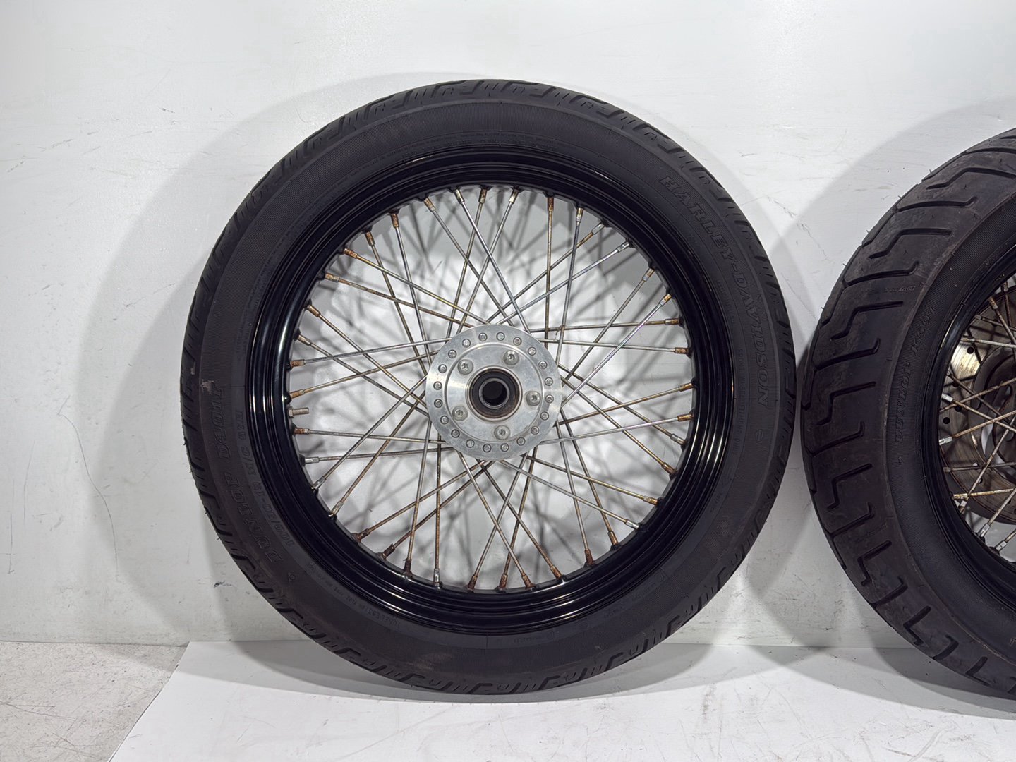 2009 Harley Dyna Street Bob FXDB OEM Front Rear Wheel Rim Tire Spoked 17" 19"