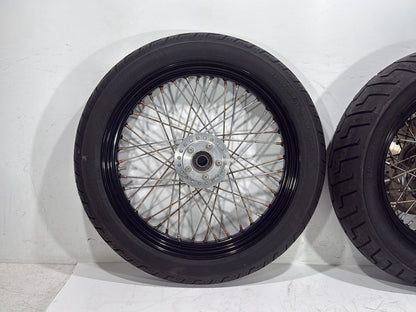 2009 Harley Dyna Street Bob FXDB OEM Front Rear Wheel Rim Tire Spoked 17" 19"