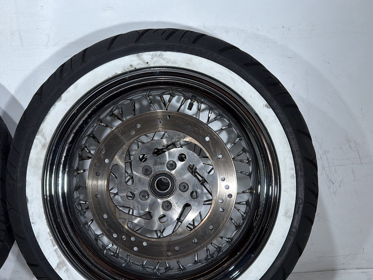 2007 Harley Dyna Street Bob FXDB OEM Front Rear Wheel Rim Tire Spoked