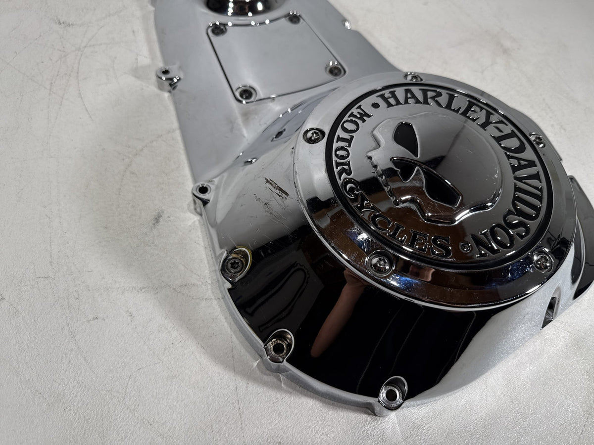 2001 Harley Electra Glide Touring Classic OEM Outer Primary Clutch Cover SKULL