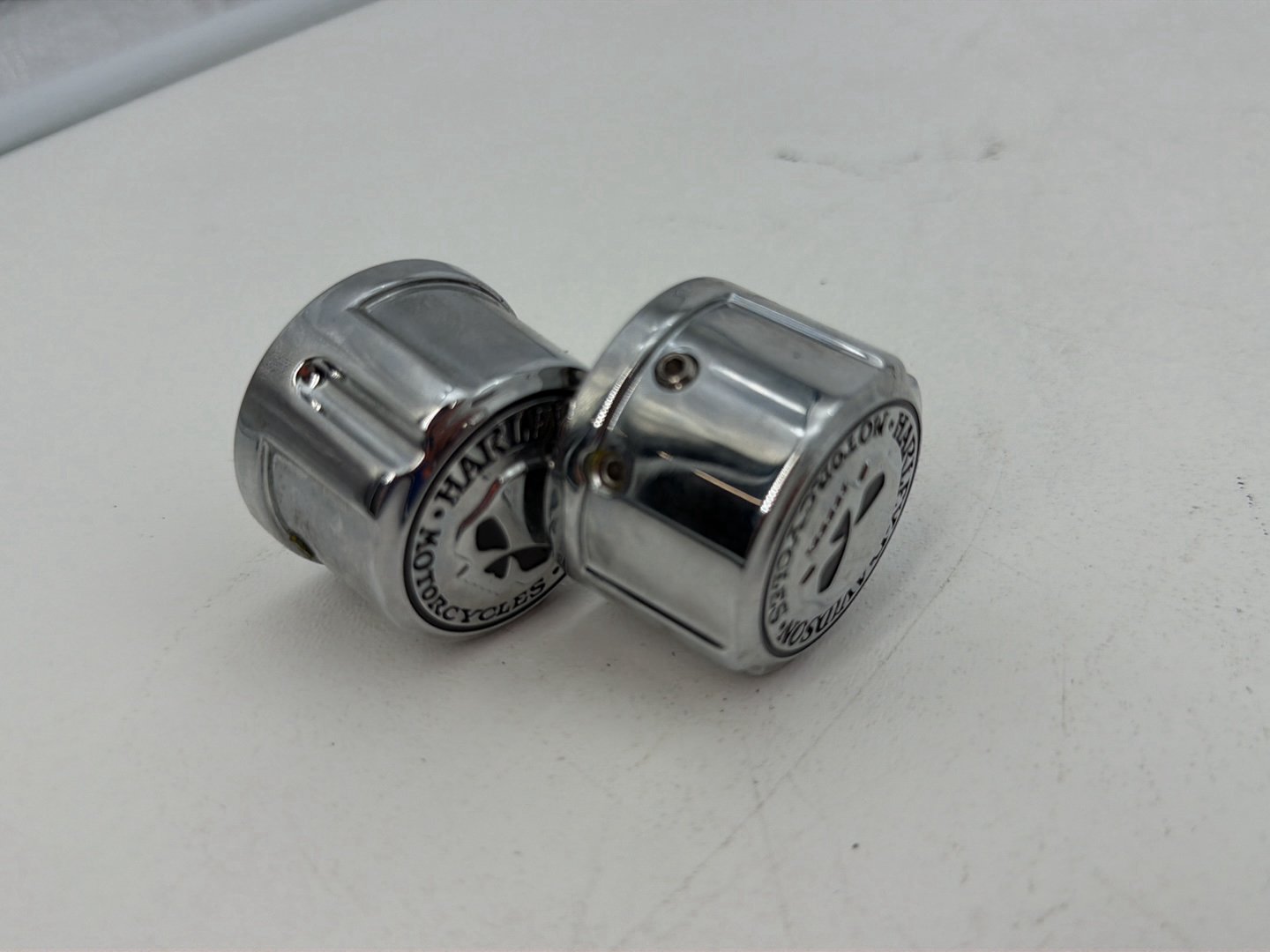 1986 - 1998 Harley-Davidson Softail Heritage Classic Front Wheel Axle Nut Covers Caps 43163-08A