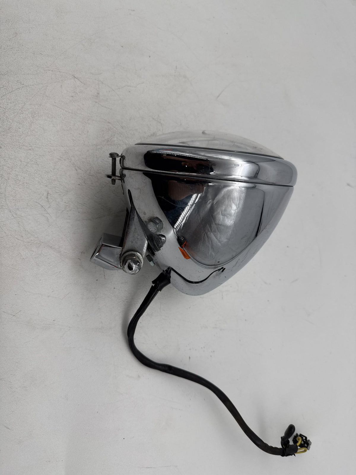 08 Harley Softail Custom FXSTC OEM Headlight Headlamp Head Lamp Light LED DENTED