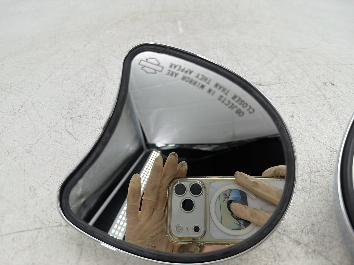 04 Harley Electra Glide Touring OEM Right & Left Fairing Rear View Mirror CHROME