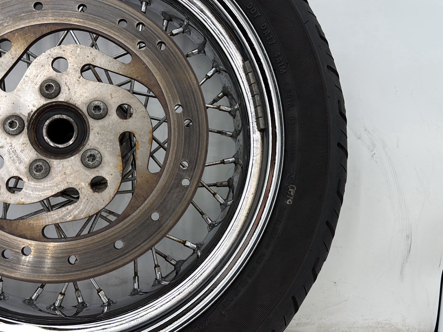 2012 Harley Dyna Super Glide Custom FXDCI OEM Rear Wheel Rim Tire Spoked