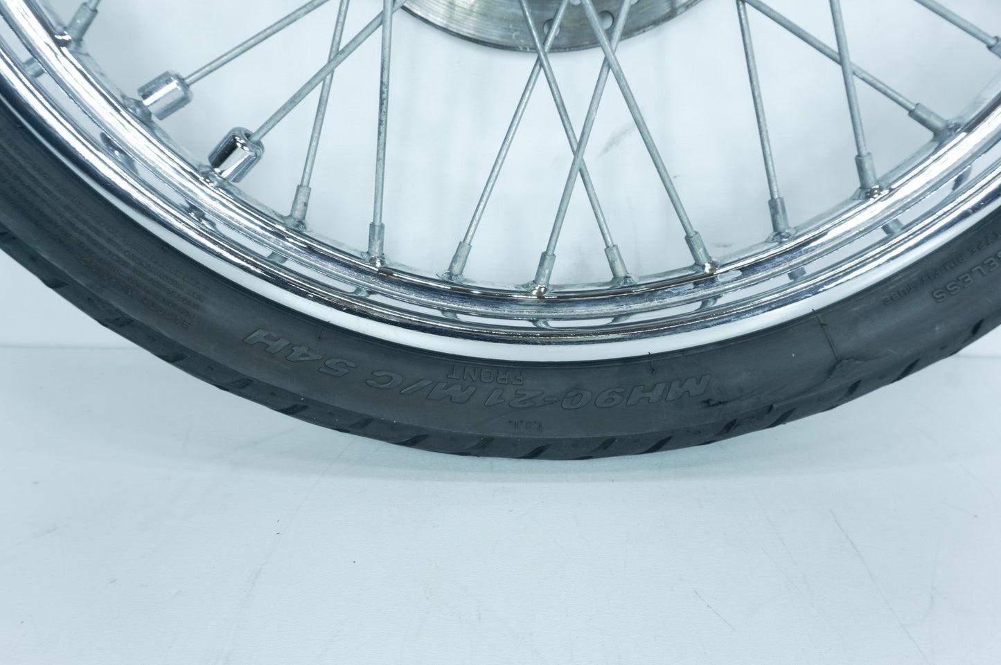 01 Harley Softail FXSTB Night Train OEM Front Wheel Rim Tire Spoked MH90-21 21"