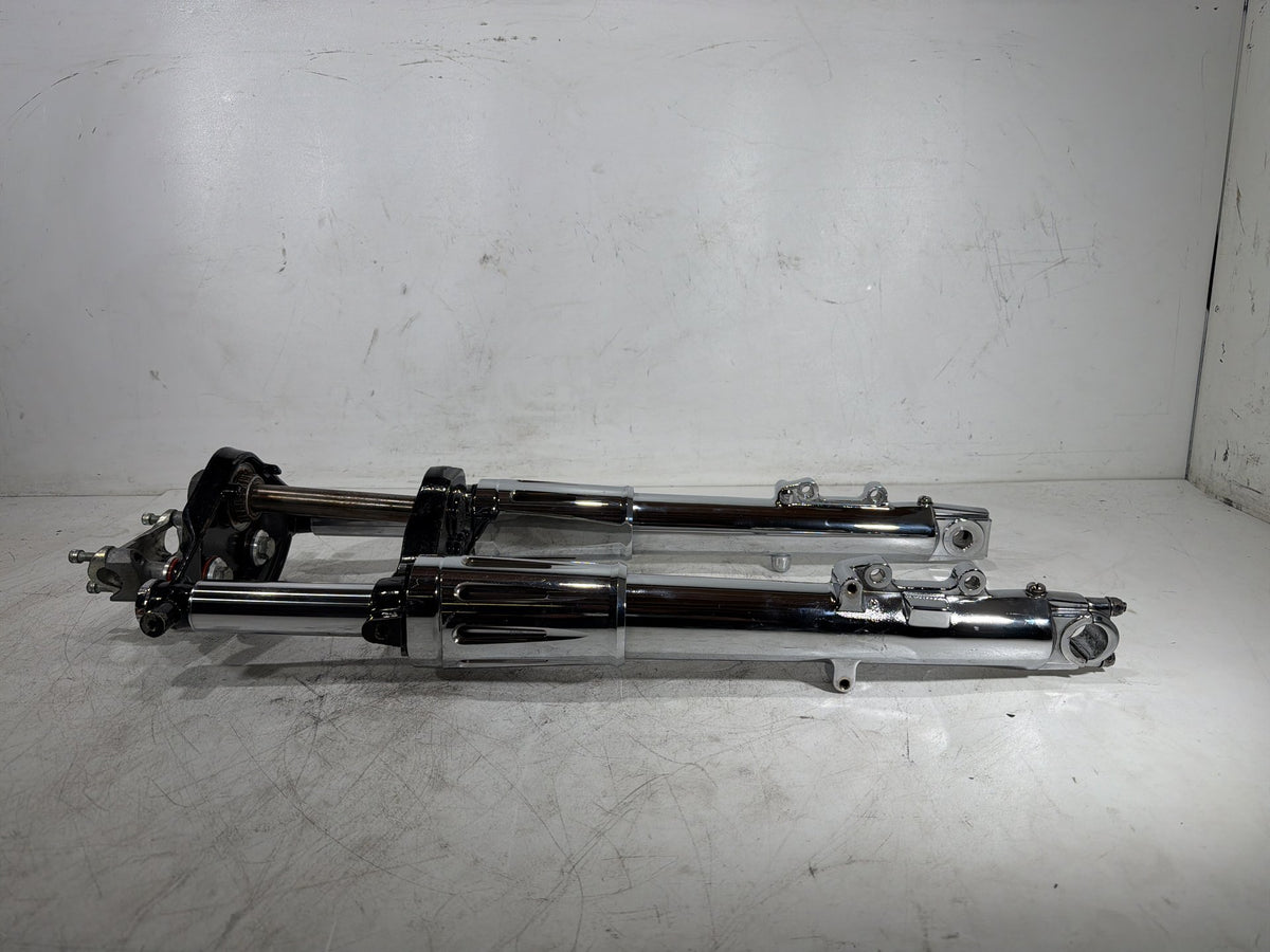 10 Harley Street Glide Touring OEM Front Triple Tree Set LH RH Fork Legs Sliders