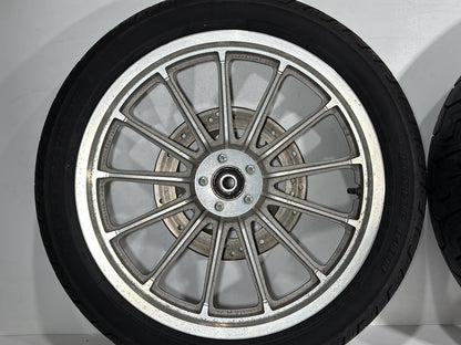 2002 Harley Dyna FXD Super Glide OEM Front & Rear Wheel Rim Tire