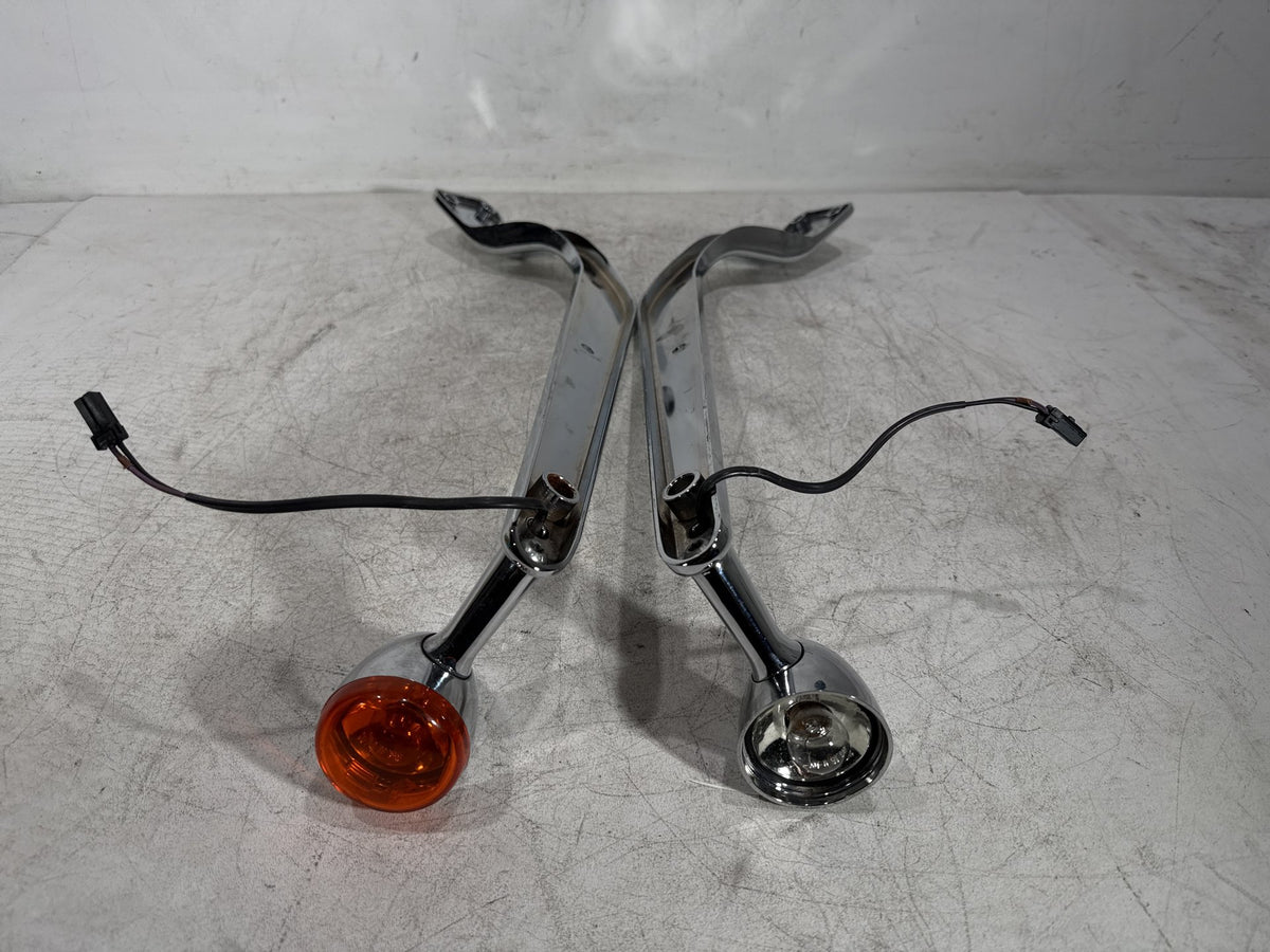 2005 Harley Softail FXST OEM Rear Left Right Fender Struts Bracket & Turn Signal