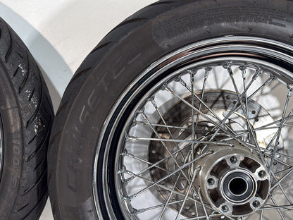 2007 - 2017 Harley-Davidson Dyna Super Glide Custom Front Rear Wheel Rim Tire Spoked 43105-06 , 40979-06