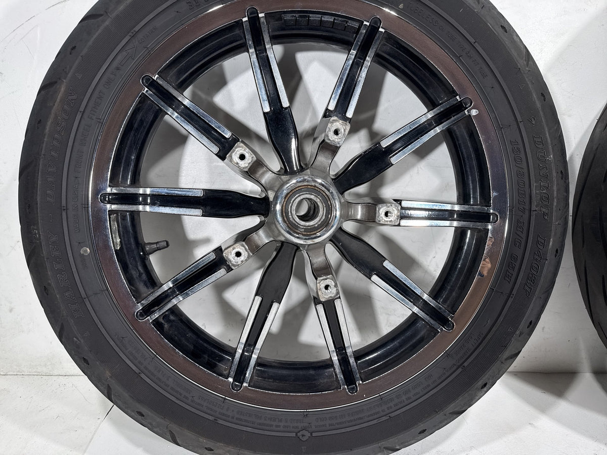 2014 Harley Electra Glide Touring OEM Front & Rear Wheel Rim Tire ABS 16" 17"